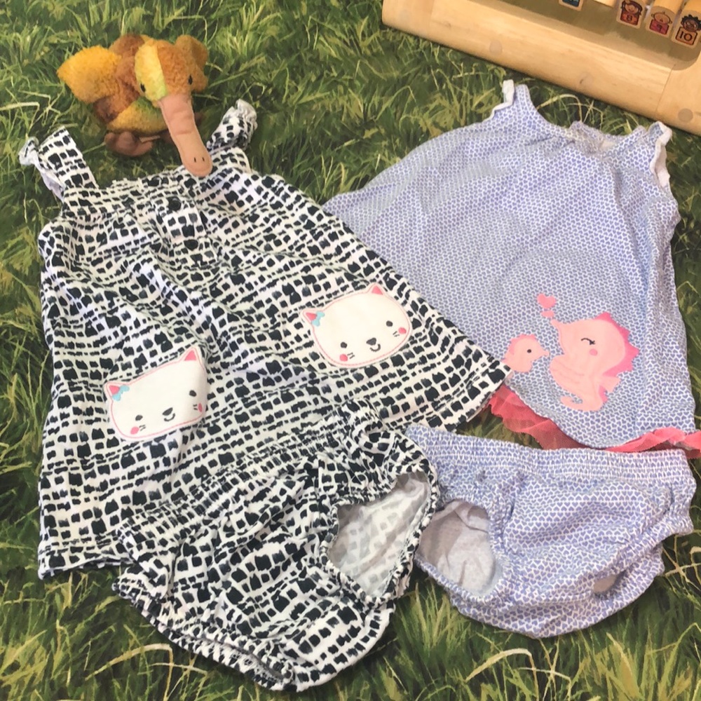 Baby Girls Dresses w/ matching Bloomers 0-3M